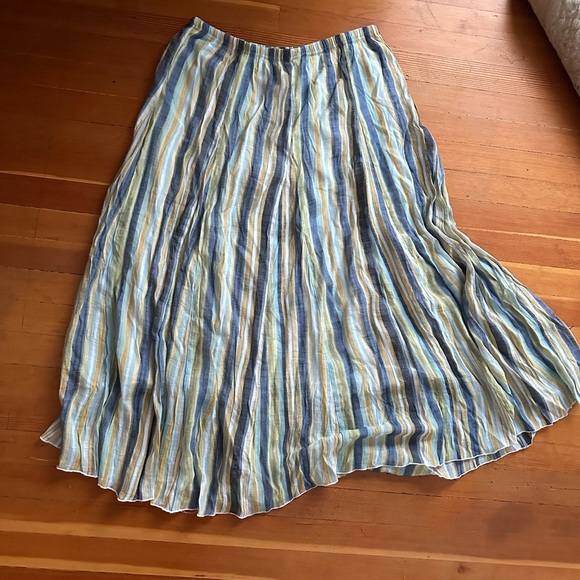 A Line Flowy striped cotton skirt - Picture 1 of 3